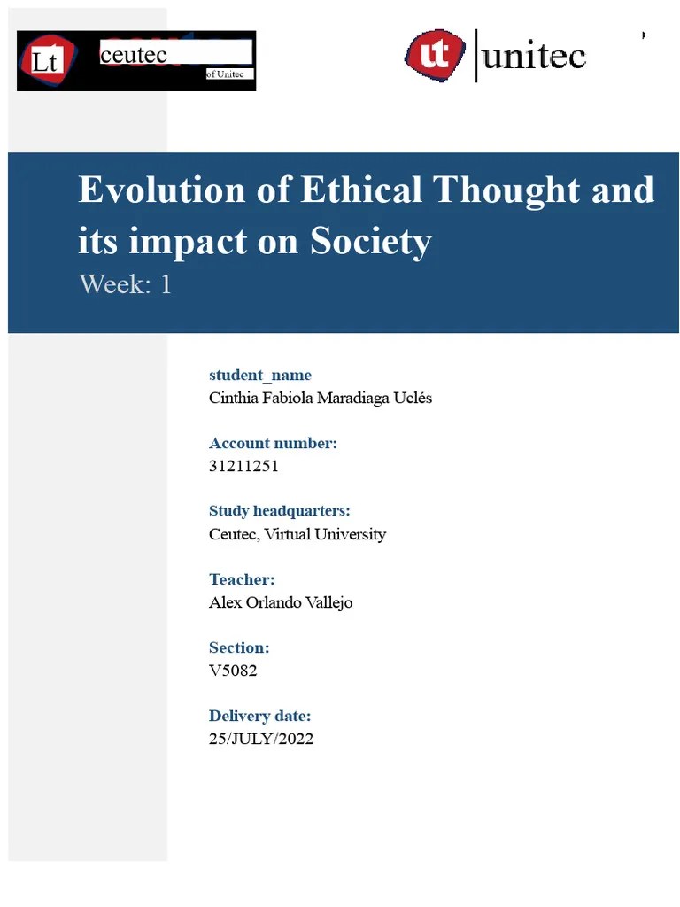 Task 1 Evolution of Ethical Thinking and Its Impact On Society. PDF