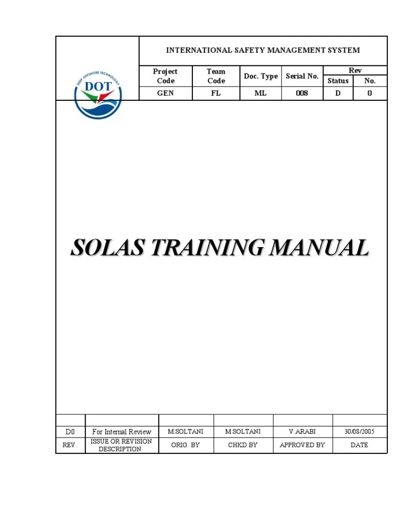 PART 1 a Solas Training Manual
