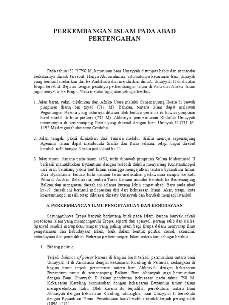 Perkembangan Islam Pada Abad Pertengahan | PDF