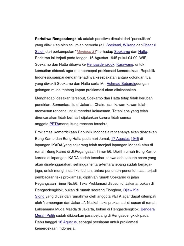 Naskah Proklamasi Kemerdekaan Indonesia Dirumuskan Oleh Berbagai Naskah
