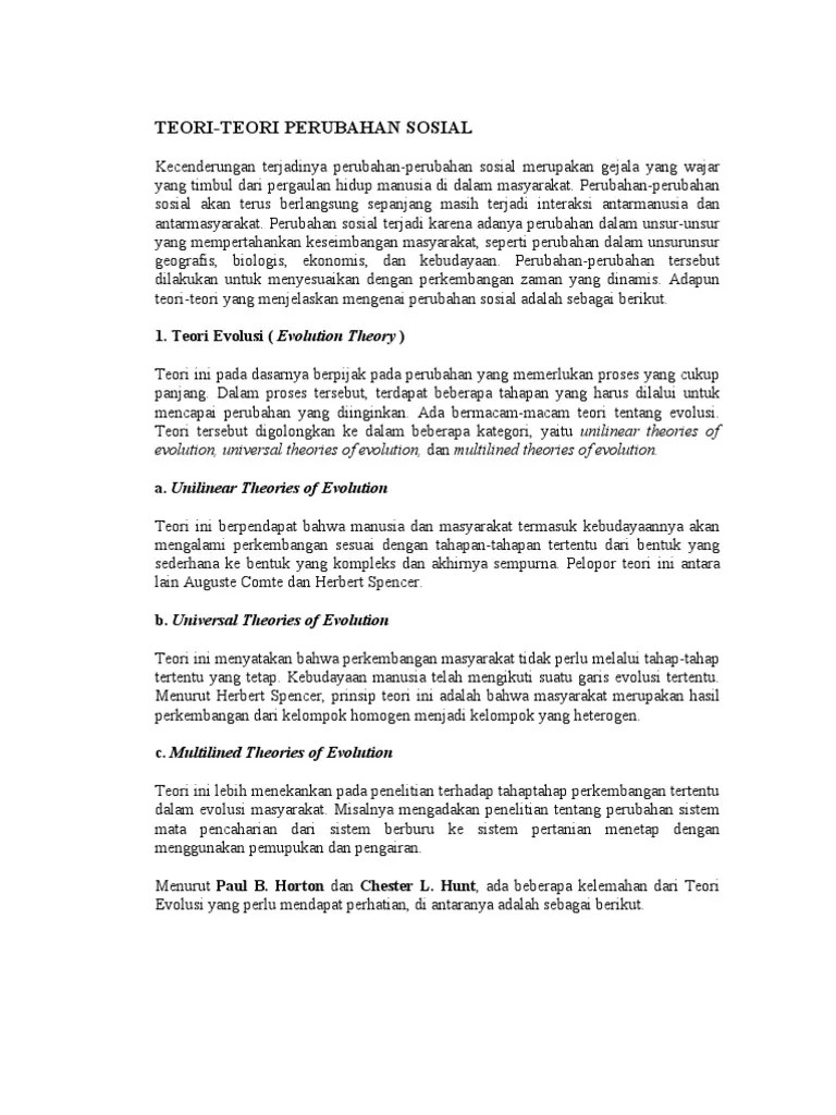 TEORI PERUBAHAN SOSIAL