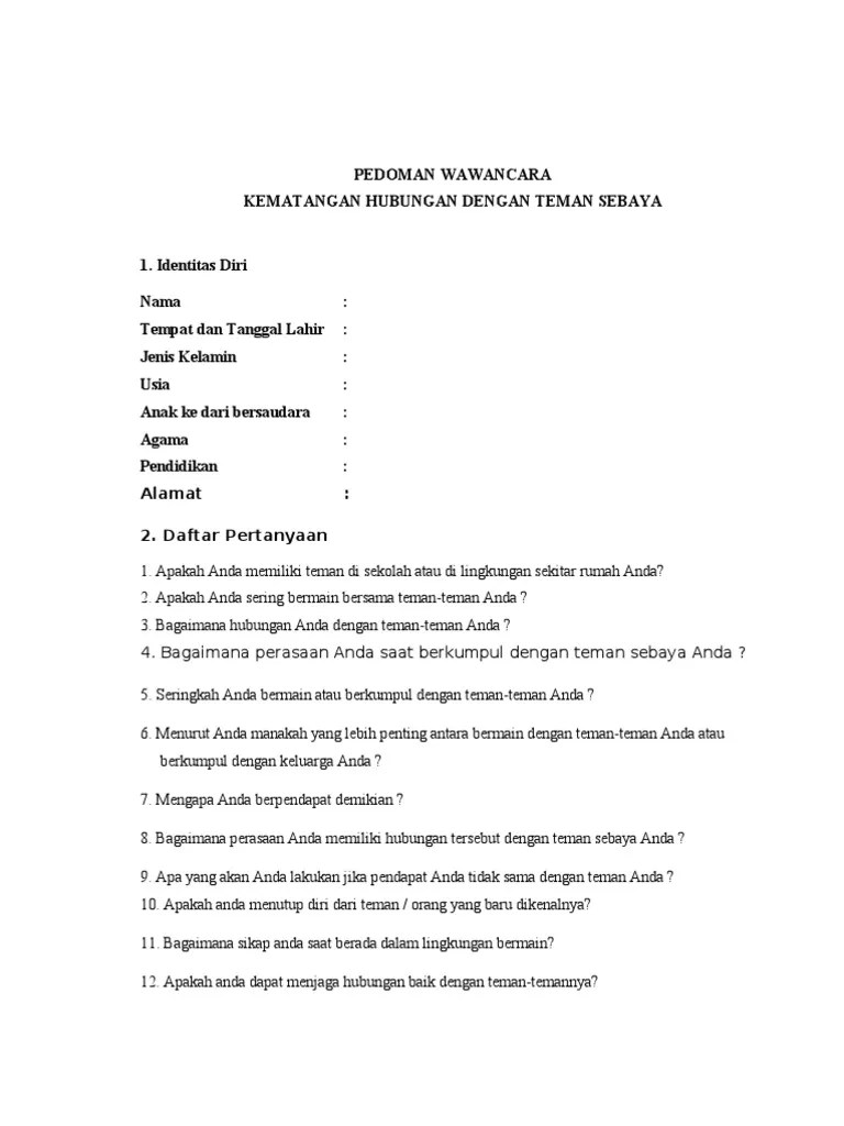 Pedoman Wawancara BK | PDF