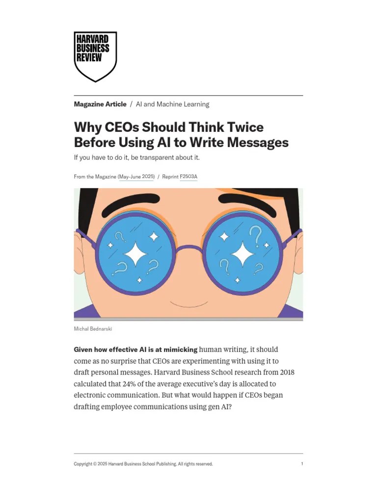 CEOs Caution Using AI for Messaging PDF