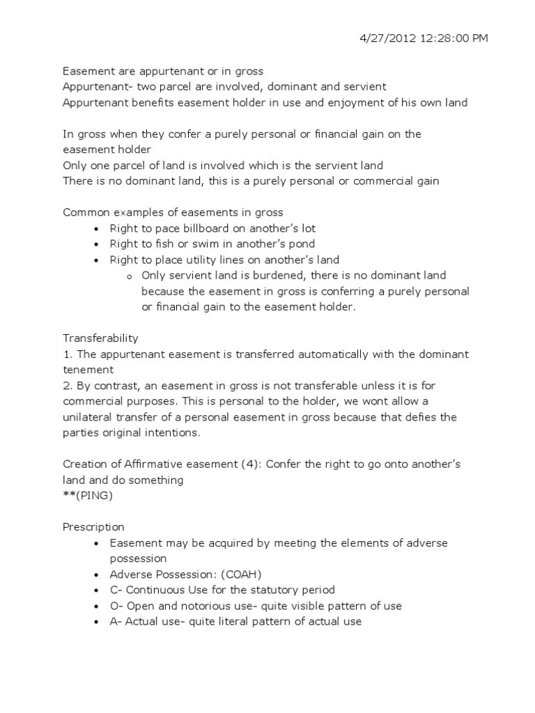 Barbri Prop II Easement Covenant (Law)