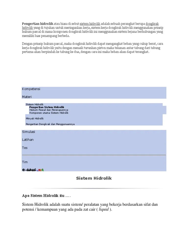 Pengertian Hidrolik | PDF