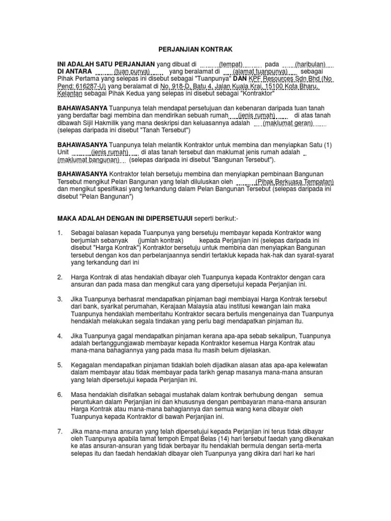 Surat Perjanjian Bina Rumah Doc