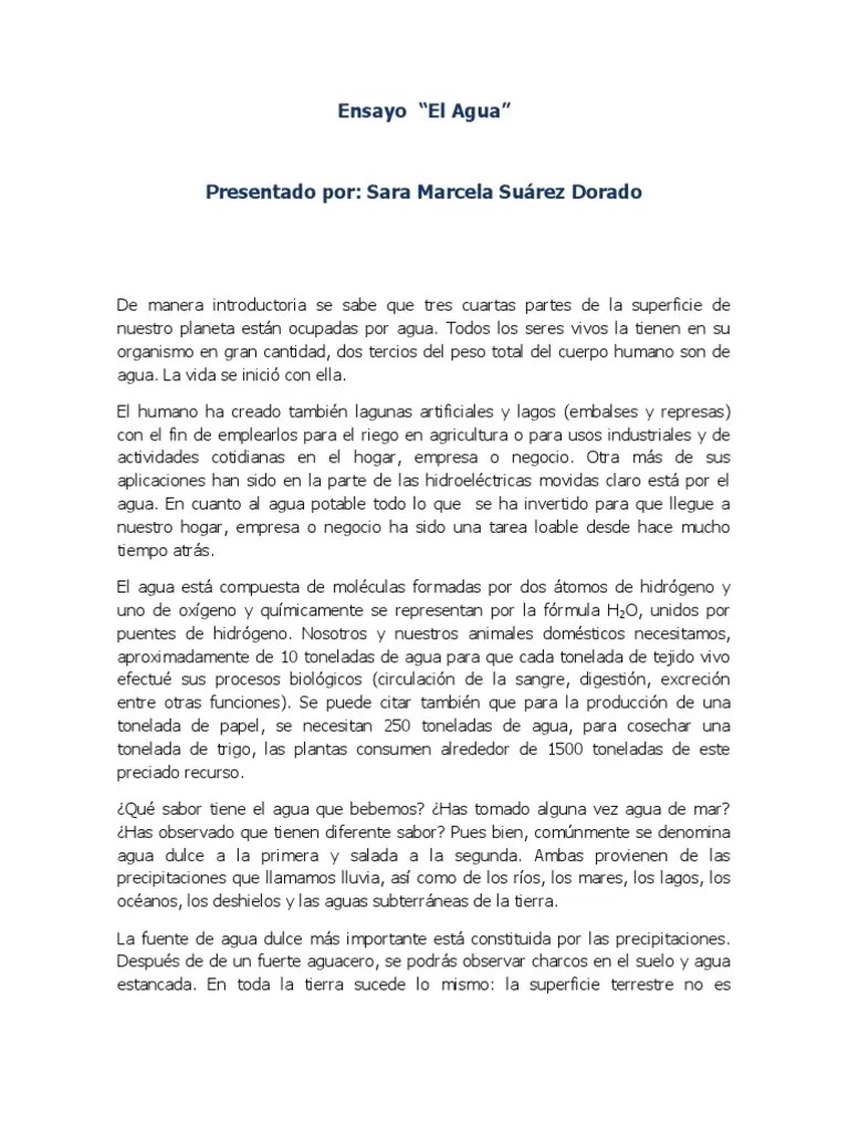 Ensayo Del Agua Tierra lago