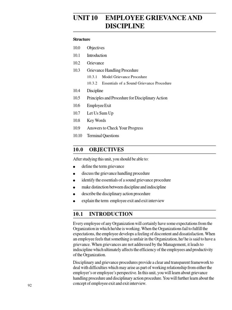 Grievance Employment Layoff