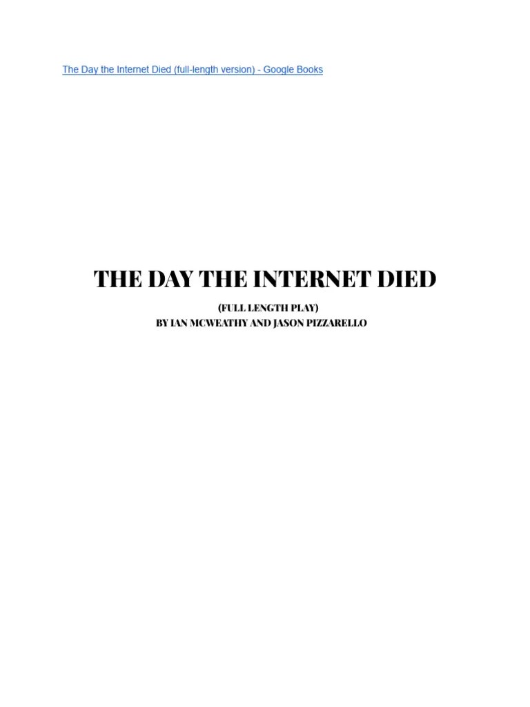 The Day the Died Full Play Script PDF