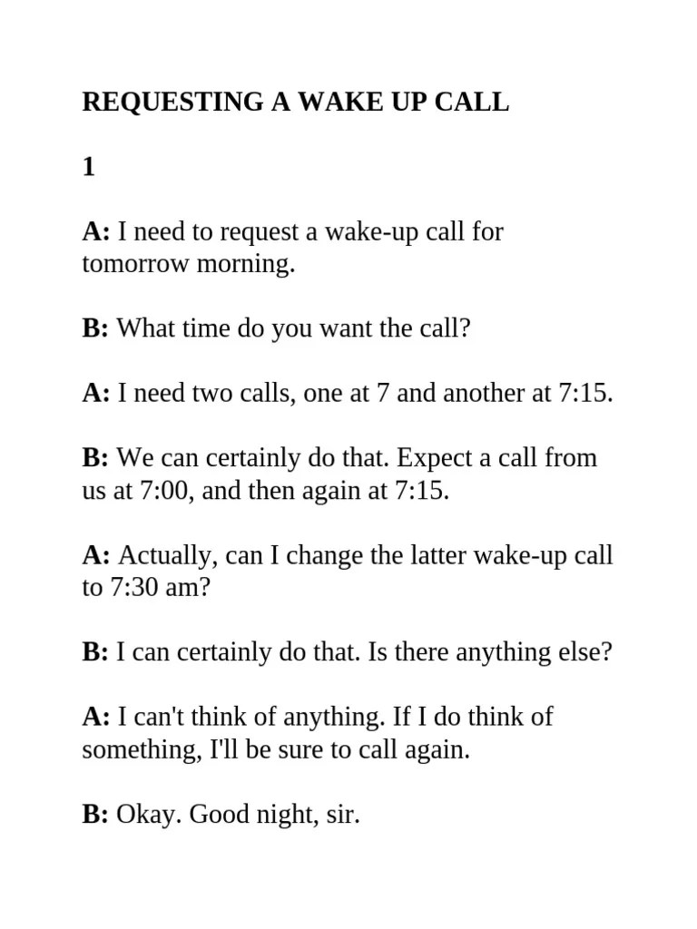 Requesting A Wake Up Call PDF
