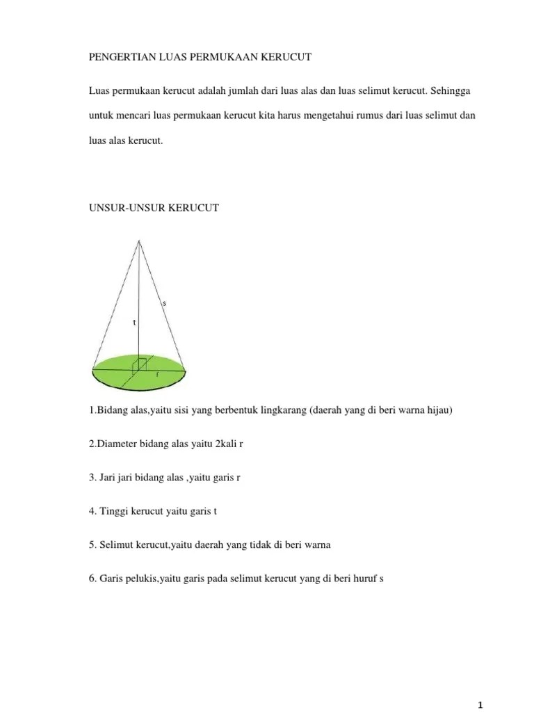 Luas Permukaan Kerucut | PDF