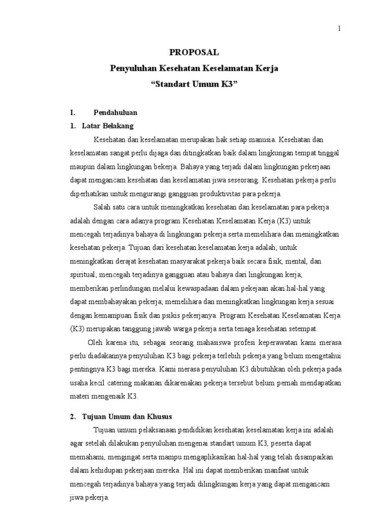 Proposal Standart Umum K3 | PDF