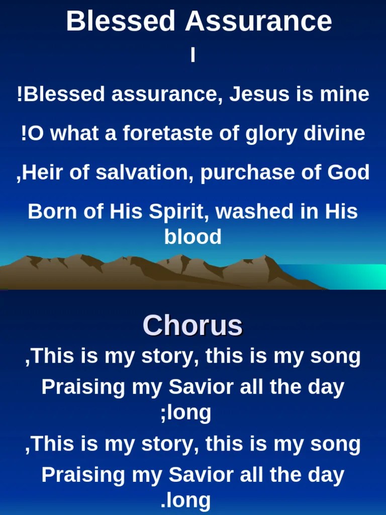 Blessed Assurance Hymn Lyrics | PDF