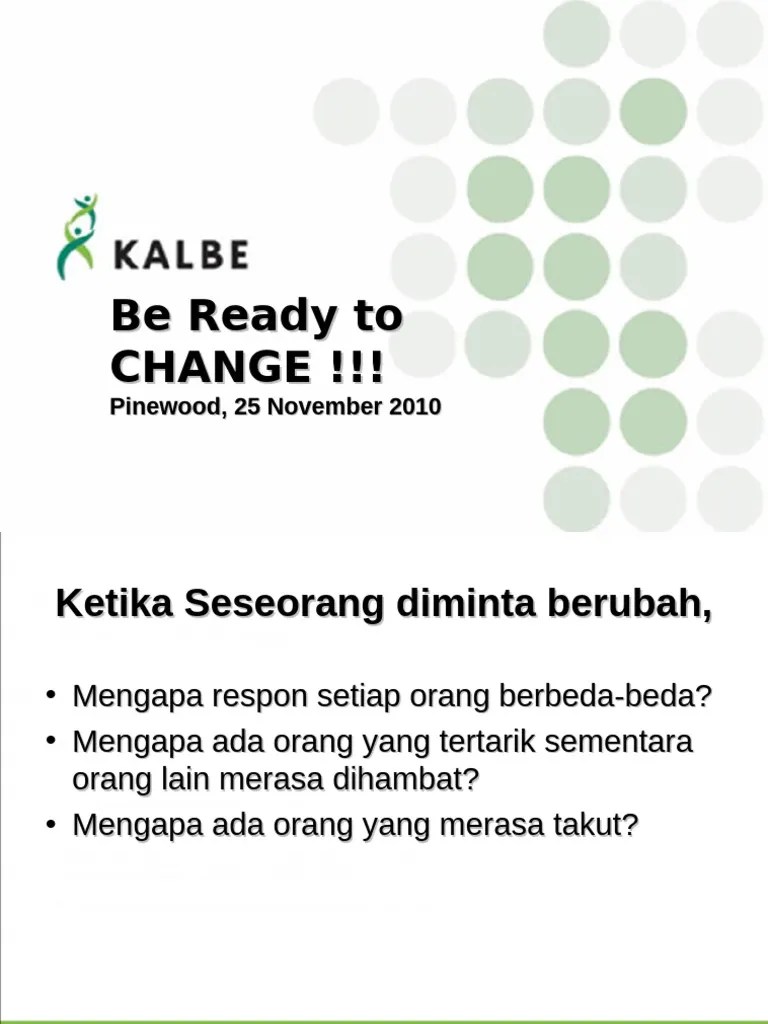 Be Ready To Change PDF