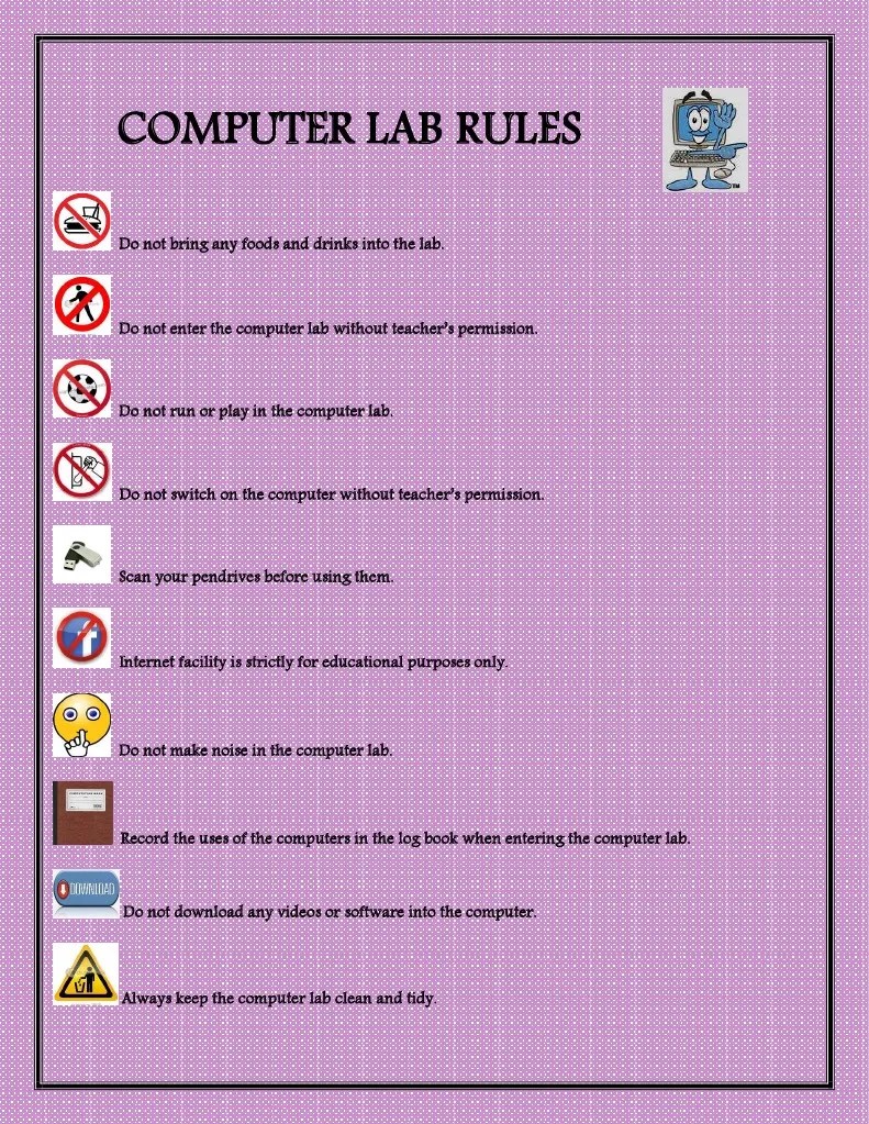 Poster of Computer Lab Rules PDF