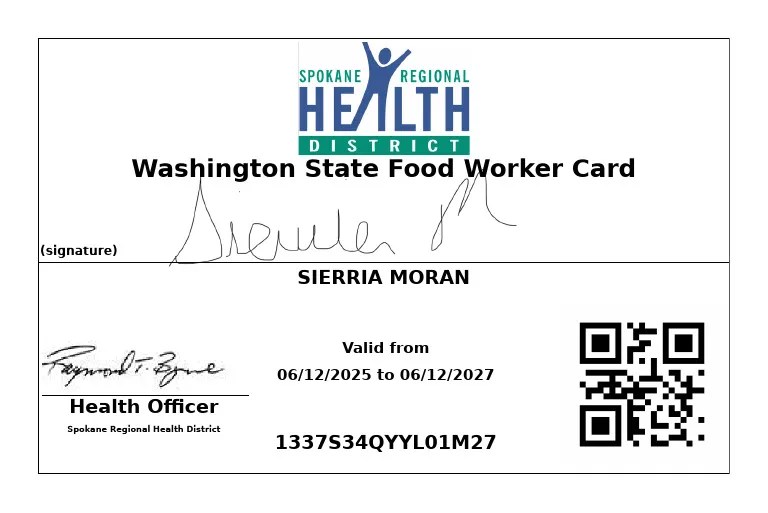 Washington State Food Worker Card | PDF