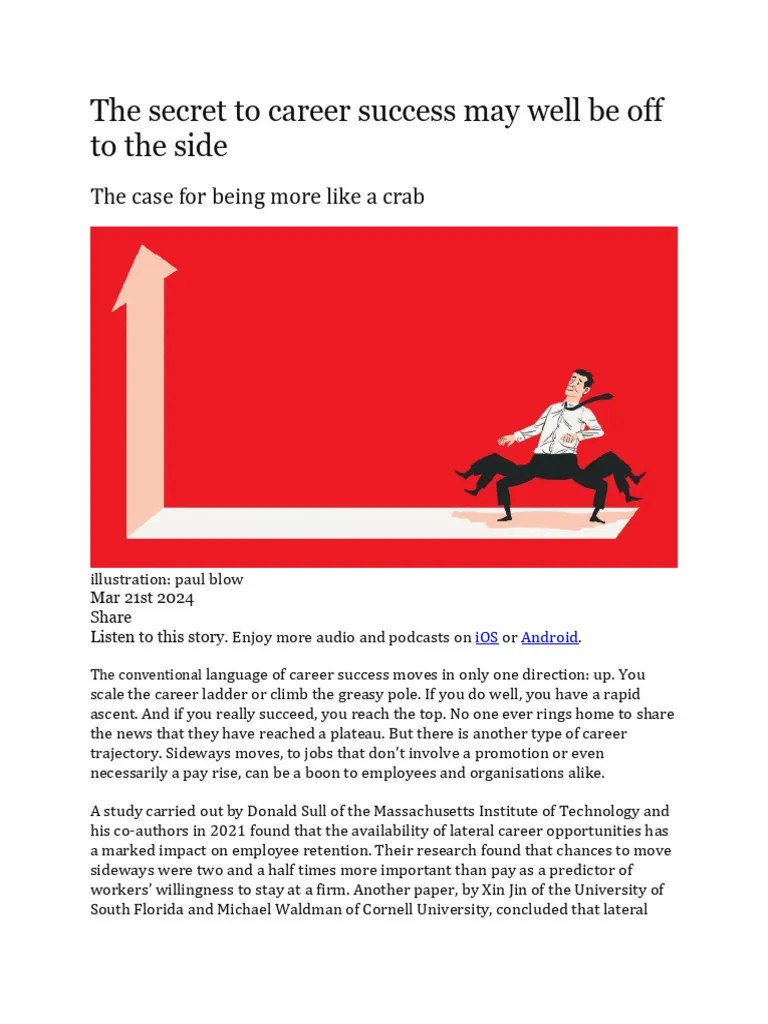 The Secret To Career Success May Well Be Off To The Side PDF