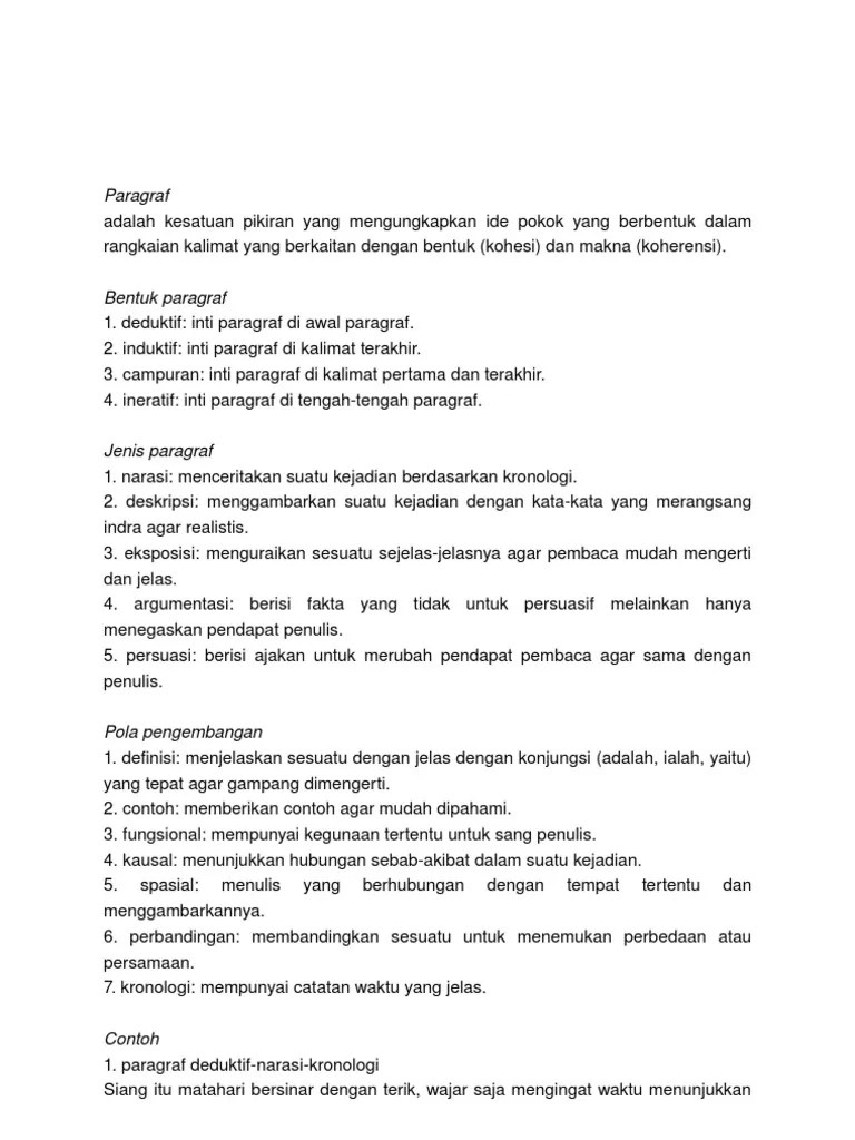 14 Contoh Paragraf Deduktif Induktif Campuran Dan Naratif