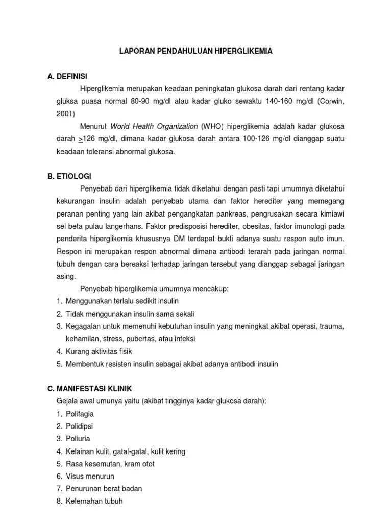 Laporan Pendahuluan Hiperglikemia PDF