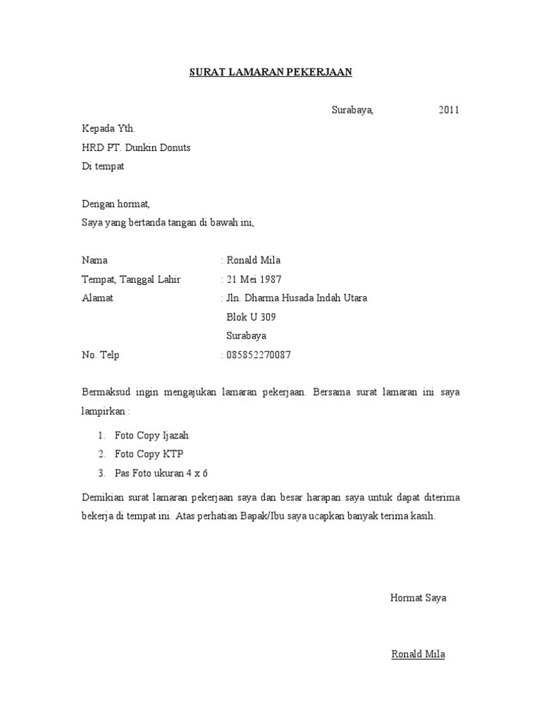 12++ Contoh Surat Lamaran Kerja Di Cafe Tulis Tangan Kumpulan Contoh Gambar