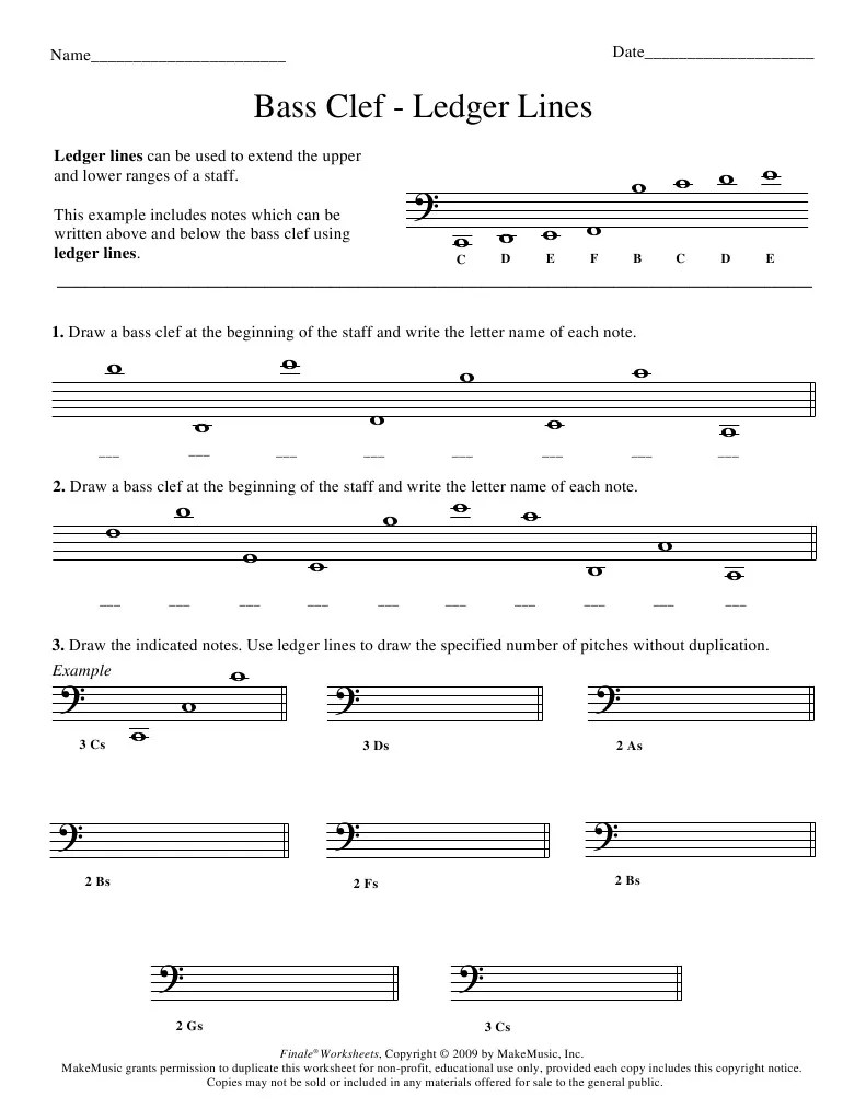 0006 Bass Clef Ledger Lines PDF