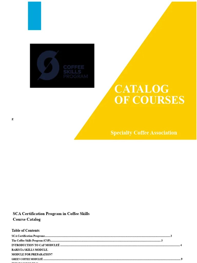 SCA+CSP+Course+Catalog EN PDF Coffee Knowledge