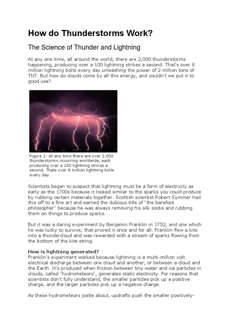 How Do Thunderstorms Work Lightning Thunder