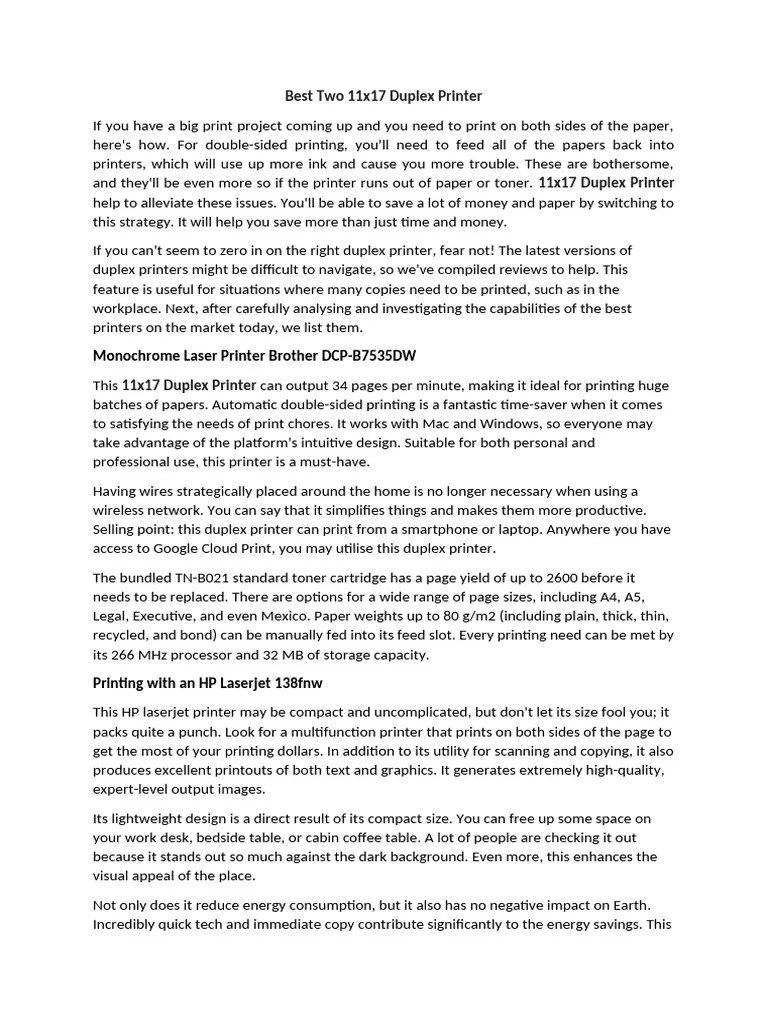 Top 11x17 Duplex Printers Reviewed Pdf Printer Computing Printing