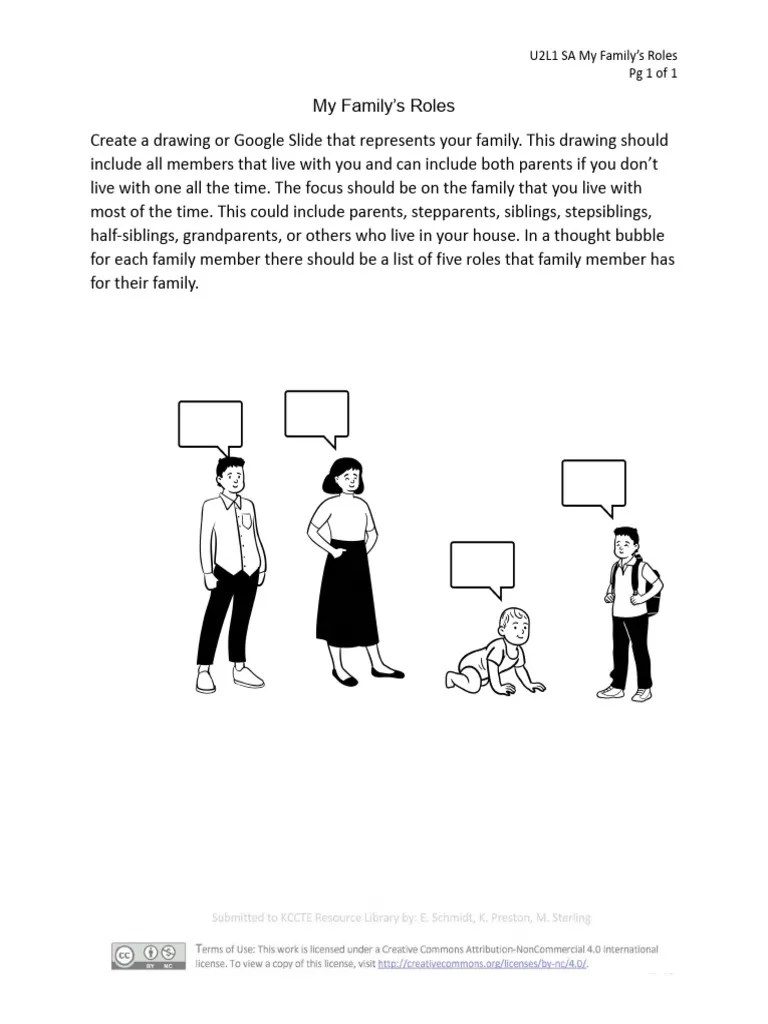 Skyleen Phillips - Family Roles Worksheet - 19448148 | PDF