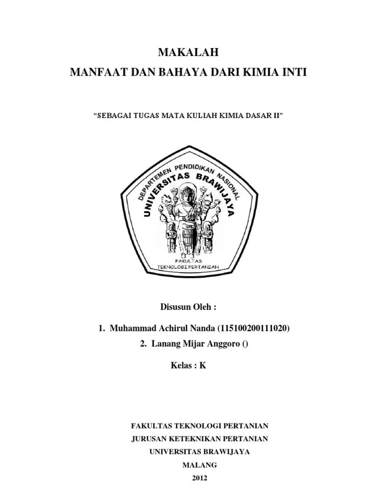 Makalah Kimia Dasar Universitas - Contoh Makalah