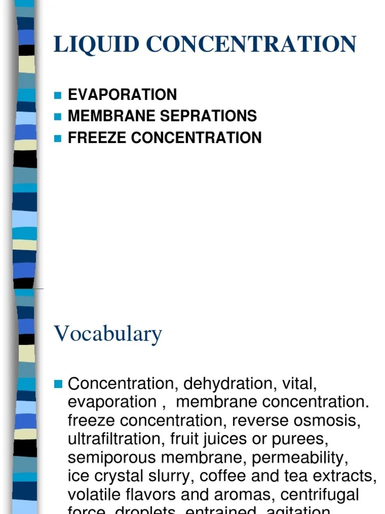 Food Concentration Membrane Osmosis