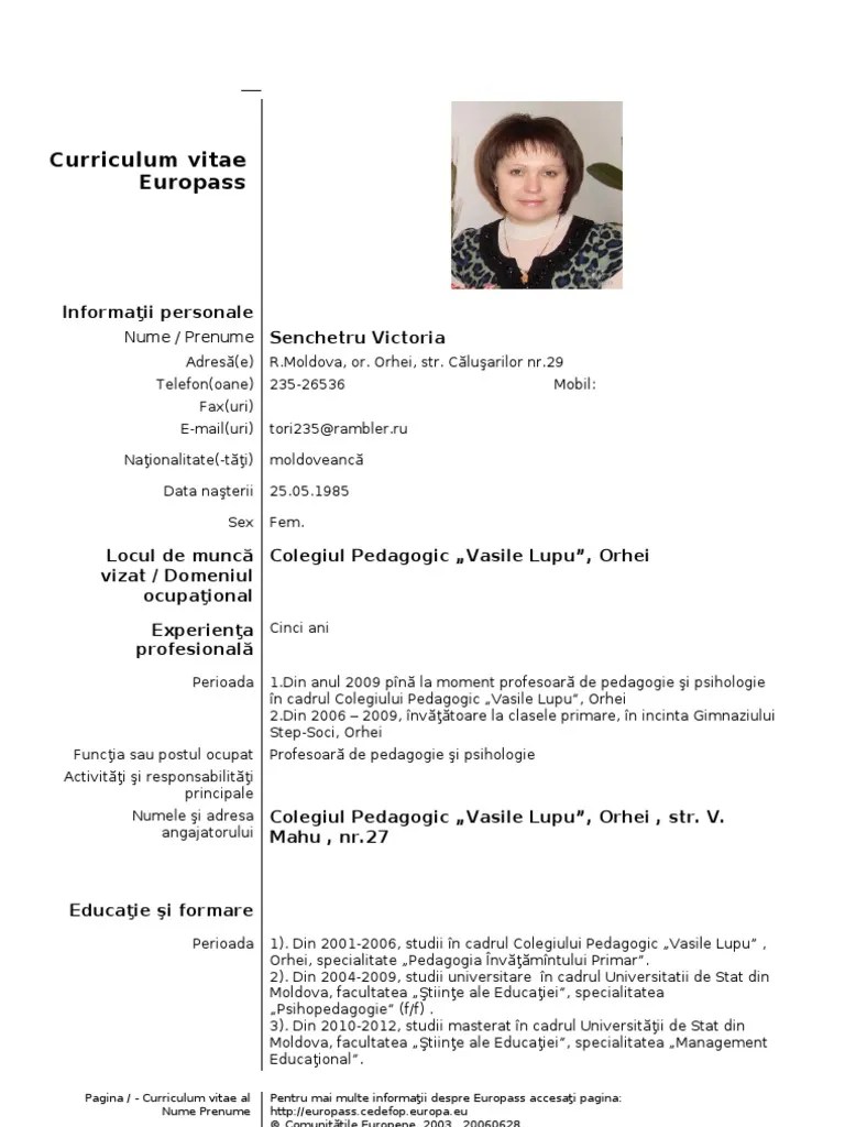 Care este cel mai bun moment pentru schimbarea carierei? Curriculum Vitae Model In Limba Romana Completat