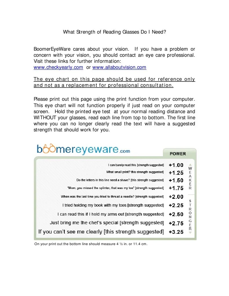 What Strength of Reading Glasses Do I Need? A Guide to Using a Printed