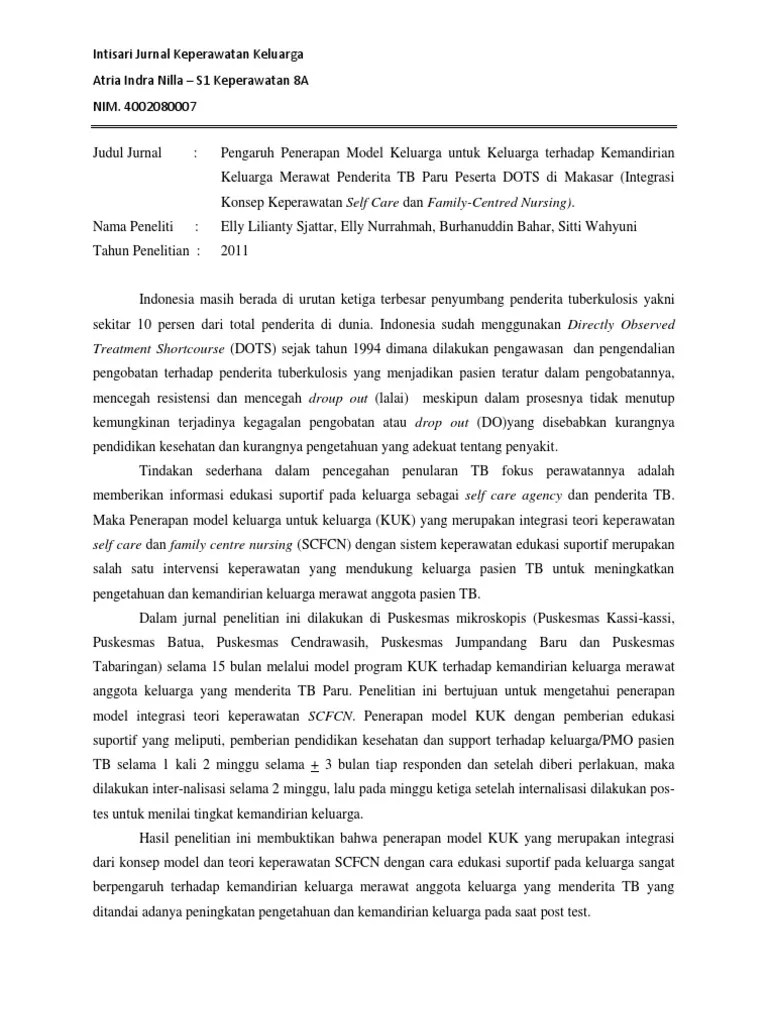 Intisari Jurnal Keperawatan Keluarga