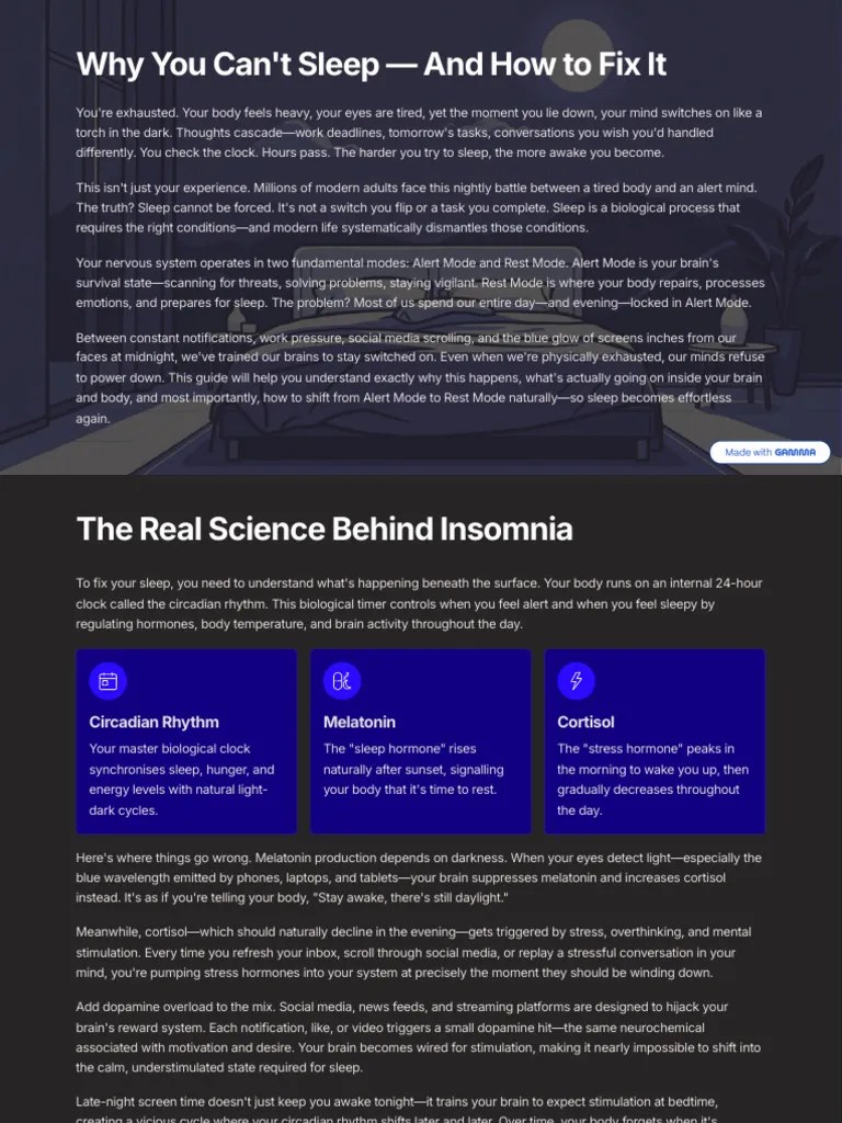 Why You Cant Sleep and How To Fix It PDF Sleep Relaxation