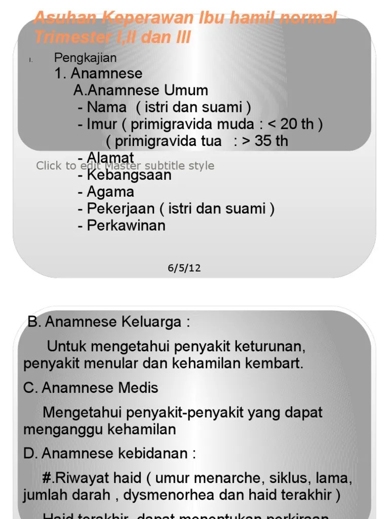 Askep Ibu Hamil Normal Trimester I, II Dan PDF