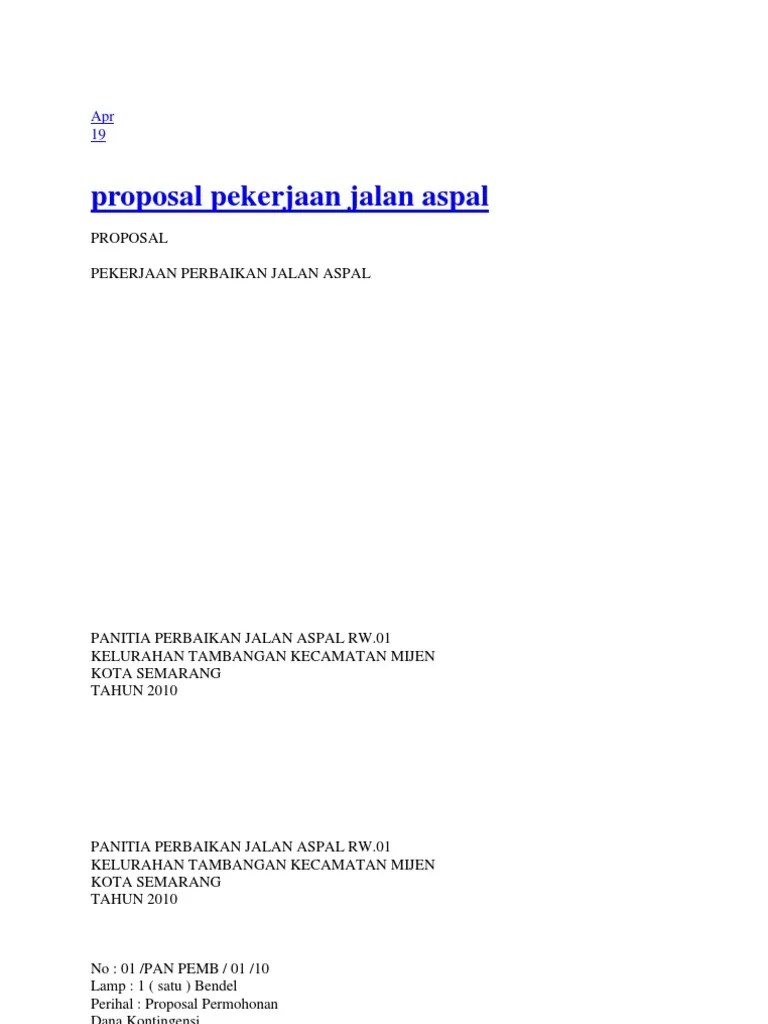Proposal Jalan | PDF