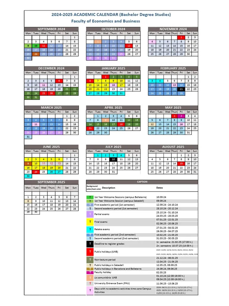 20242025 Academic Calendar Overview PDF Academic Term Academia