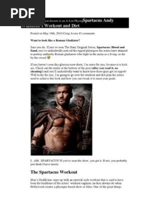 Spartacus Workout | Pdf | Physical Exercise | Aerobic Exercise