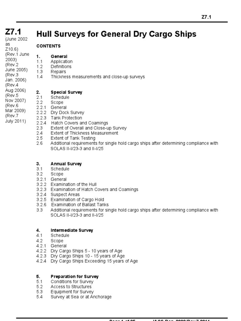 Hull Surveys for General Dry Cargo Ship Surveying Deck (Ship)