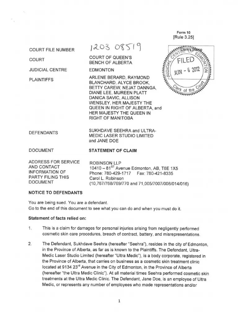 Statement of Claim