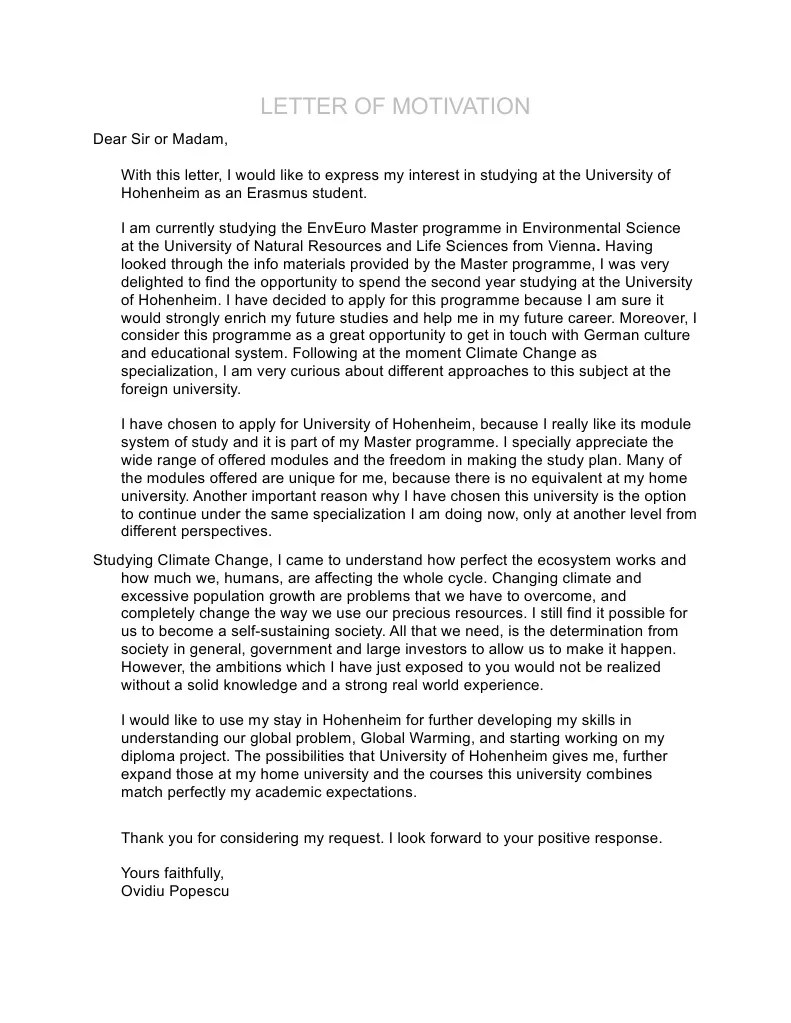 motivation letter erasmus university rotterdam