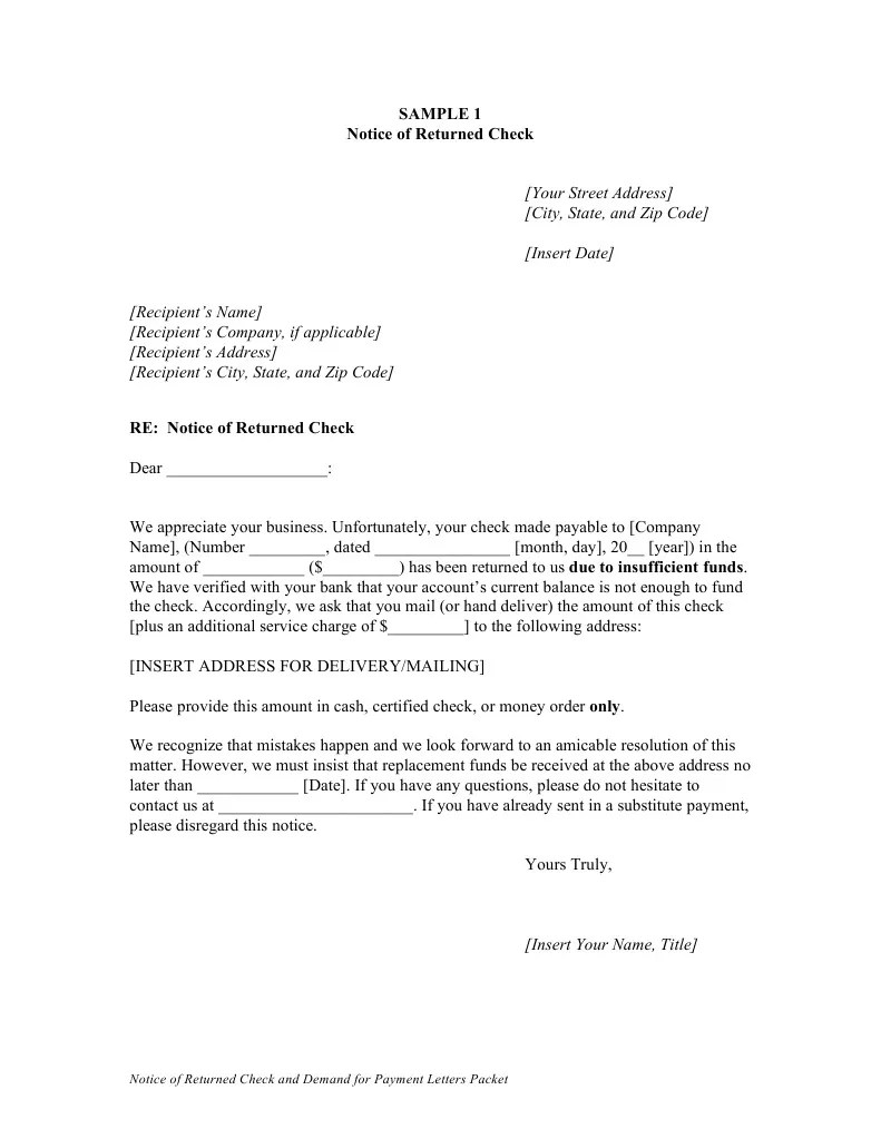 Returned Check | Address (Geography) | Cheque