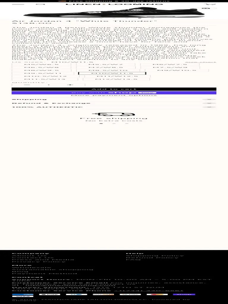 Air Jordan 4 White Thunder Release Pdf
