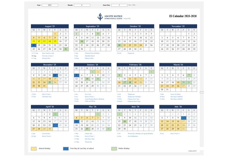 AMIS Calendar 25 26.xlsx AMIS 25 26 PDF Public Holiday Malaysia
