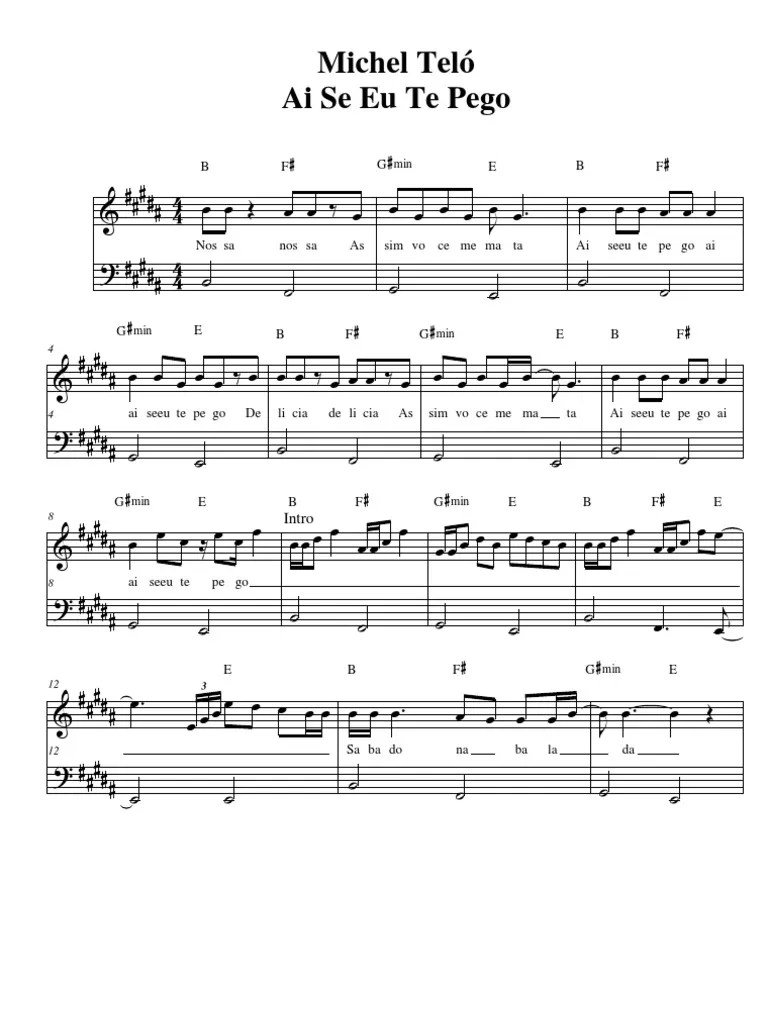 Michel Telo Ai Se Eu Te Pego (Piano Song)
