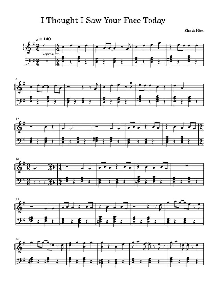 She & Him I Thought I Saw Your Face PDF