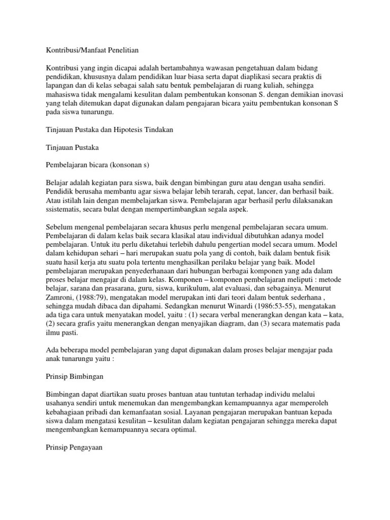 Kontribusi hasil penelitian