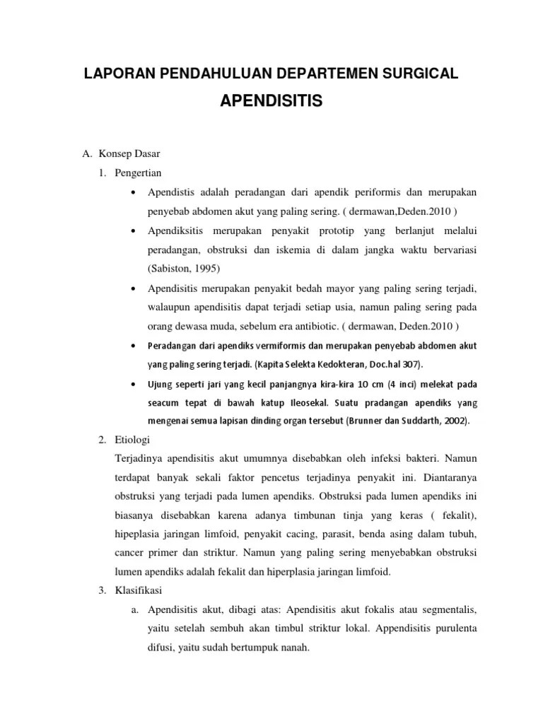 LAPORAN PENDAHULUAN APENDIKTOMI PDF