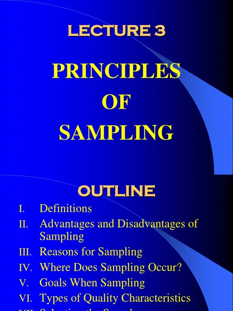 Lecture+3+ +Principles+of+Sampling PDF Randomness Sampling